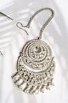 Buy_Paisley Pop_Silver Plated Crystal Maangtikka _Online_at_Aza_Fashions
