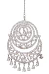 Paisley Pop_Silver Plated Crystal Maangtikka _at_Aza_Fashions