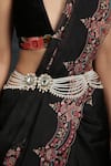 Shop_Paisley Pop_Gold Kundan Polki Layered Bead Belt_at_Aza_Fashions