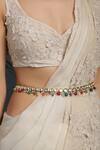 Shop_Paisley Pop_Gold Kundan Polki Stone Drop Belt _at_Aza_Fashions