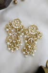 Shop_Paisley Pop_Gold Plated Kundan Pearl Earrings _at_Aza_Fashions