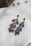 Shop_Paisley Pop_Purple Natural Stones Kundan Danglers And Drops _at_Aza_Fashions