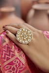 Buy_Paisley Pop_Gold Plated Kundan Floral Ring _Online_at_Aza_Fashions