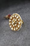 Shop_Paisley Pop_Gold Plated Kundan Floral Ring _Online_at_Aza_Fashions