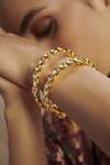 Paisley Pop_Gold Plated Kundans Bangles - Set Of 2_Online_at_Aza_Fashions