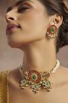 Paisley Pop_Pink Kundan Choker Necklace Set_Online_at_Aza_Fashions
