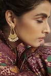 Buy_Paisley Pop_Gold Plated Kundan Chandbali Earrings_at_Aza_Fashions