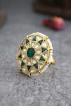 Buy_Paisley Pop_Green Kundan Ring _Online_at_Aza_Fashions