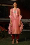 Buy Prama By Pratima Pandey Pink Cotton, Silk Maheshwari Round Kurta Set at Aza Fashions Buy_Prama By Pratima Pandey_Pink Cotton, Silk Maheshwari Round Kurta Set _at_Aza_Fashions