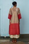 Shop_Prama By Pratima Pandey_Grey Silk Maheshwari Round Embroidered Tunic  _at_Aza_Fashions