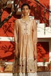 Buy Prama By Pratima Pandey Beige Silk Chanderi Round Flared Kurta Set Online at Aza Fashions Buy_Prama By Pratima Pandey_Beige Silk Chanderi Round Flared Kurta Set _Online_at_Aza_Fashions