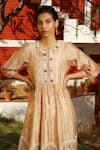 Prama By Pratima Pandey Beige Silk Chanderi Round Flared Kurta Set at Aza Fashions Prama By Pratima Pandey_Beige Silk Chanderi Round Flared Kurta Set _at_Aza_Fashions