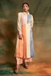 Shilpi Gupta_Multi Color Silk Chanderi Embroidery Collared Neck Tunic _Online_at_Aza_Fashions