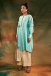 Shilpi Gupta_Blue Silk Chanderi Embroidery Round Kurta And Palazzo Set _Online_at_Aza_Fashions