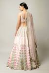 Shop_Prevasu_Pink Dupatta Net/tulle, Lehenga And Blossom Beauty Embroidered Bridal Set _at_Aza_Fashions