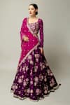 Buy_Prevasu_Purple Lehenga And Blouse Raw Silk Embroidery Mehbooba Bridal Set  _at_Aza_Fashions