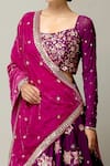 Prevasu_Purple Lehenga And Blouse Raw Silk Embroidery Mehbooba Bridal Set  _Online_at_Aza_Fashions