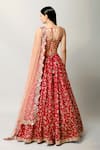 Shop_Prevasu_Pink Dupatta Net/tulle, Lehenga And Blouse Raw Shehnaz Embroidered Bridal Set _at_Aza_Fashions