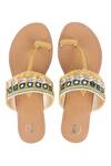 Buy_PREET KAUR_Yellow Embroidered Kolhapuri Sandals _at_Aza_Fashions