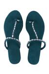 Buy_Preet Kaur_Green Embroidered Embellished Sandals_at_Aza_Fashions
