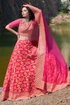 Buy Pooja Rajgarhia Gupta Pink Georgette And Organza Notched Embellished Lehenga Set at Aza Fashions Buy_Pooja Rajgarhia Gupta_Pink Georgette And Organza Notched Embellished Lehenga Set _at_Aza_Fashions