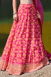 Shop Pooja Rajgarhia Gupta Pink Georgette And Organza Notched Embellished Lehenga Set Online at Aza Fashions Shop_Pooja Rajgarhia Gupta_Pink Georgette And Organza Notched Embellished Lehenga Set _Online_at_Aza_Fashions