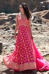 Buy Pooja Rajgarhia Gupta Pink Georgette And Organza Sweetheart Neck Printed Anarkali With Dupatta at Aza Fashions Buy_Pooja Rajgarhia Gupta_Pink Georgette And Organza Sweetheart Neck Printed Anarkali With Dupatta _at_Aza_Fashions