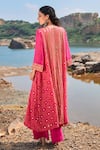 Shop Pooja Rajgarhia Gupta Pink Georgette And Crepe Round Printed Kurta & Palazzo Set at Aza Fashions Shop_Pooja Rajgarhia Gupta_Pink Georgette And Crepe Round Printed Kurta & Palazzo Set _at_Aza_Fashions