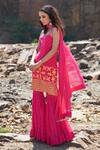 Shop_Pooja Rajgarhia Gupta_Pink Georgette And Crepe Sweetheart Neck Printed Kurta & Sharara Set _at_Aza_Fashions