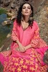 Buy Pooja Rajgarhia Gupta Pink Crepe V Neck Printed Kaftan Set Online at Aza Fashions Buy_Pooja Rajgarhia Gupta_Pink Crepe V Neck Printed Kaftan Set _Online_at_Aza_Fashions