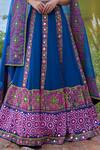 Pooja Rajgarhia Gupta_Blue Georgette And Organza Sweetheart Neck Printed Lehenga Set _at_Aza_Fashions
