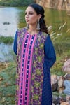 Pooja Rajgarhia Gupta Blue Crepe And Georgette Round Printed Kurta & Palazzo Set at Aza Fashions Pooja Rajgarhia Gupta_Blue Crepe And Georgette Round Printed Kurta & Palazzo Set _at_Aza_Fashions