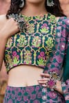 Pooja Rajgarhia Gupta_Green Georgette And Organza Embroidery High Printed Lehenga Set _at_Aza_Fashions