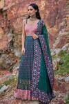 Buy Pooja Rajgarhia Gupta Green Georgette And Organza Sweetheart Neck Printed Anarkali Set at Aza Fashions Buy_Pooja Rajgarhia Gupta_Green Georgette And Organza Sweetheart Neck Printed Anarkali Set _at_Aza_Fashions
