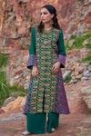 Buy_Pooja Rajgarhia Gupta_Green Georgette Printed Kurta And Palazzo Set_Online_at_Aza_Fashions