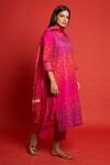 Priti Prashant Magenta Sheer Silk And Organza Floral Print & Sequin Primrose Kurta Pant Set Online at Aza Fashions Priti Prashant_Magenta Sheer Silk And Organza Floral Print & Sequin Primrose Kurta Pant Set _Online_at_Aza_Fashions