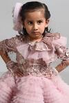 Lil Angels_Purple Dupion Embroidered Gown _at_Aza_Fashions