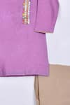 Shop_Para_Purple High-neck Kurta Set For Boys_at_Aza_Fashions