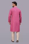 Shop_Para_Pink Paper Cotton Embroidered Kurta _at_Aza_Fashions