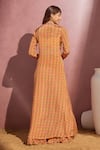 Shop_Aneesh Agarwaal_Yellow Chiffon Printed Geometric Jacket Open And Sharara Set _at_Aza_Fashions