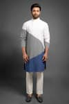 Buy_Mitesh Lodha_Multi Color Colorblock Kurta  _at_Aza_Fashions