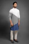 Mitesh Lodha_Multi Color Colorblock Kurta  _Online_at_Aza_Fashions