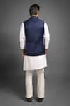 Shop_Mitesh Lodha_Blue Overlap Nehru Jacket  _at_Aza_Fashions