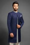 Buy Mitesh Lodha Blue Front-open Sherwani Online at Aza Fashions Buy_Mitesh Lodha_Blue Front-open Sherwani_Online_at_Aza_Fashions