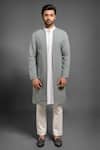 Buy_Mitesh Lodha_Grey Front-open Jacket_at_Aza_Fashions