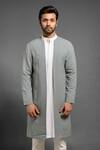 Shop_Mitesh Lodha_Grey Front-open Jacket_at_Aza_Fashions