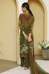 Shop_Kalista_Green Crepe Keyhole Kurta Set _at_Aza_Fashions