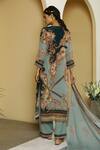 Shop_Kalista_Blue Crepe, Georgette Tie-up Faiza Kurta Set _at_Aza_Fashions