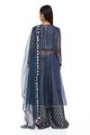 Shop Payal Singhal Blue Georgette Floral, Sequin Round Noora Embroidered Anarkali Palazzo Set Shop_Payal Singhal_Blue Georgette Floral, Sequin Round Noora Embroidered Anarkali Palazzo Set