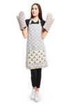 Buy Payal Singhal Accessories Beige Canvas Printed Fan Apron With Mittens at Aza Fashions Buy_Payal Singhal Accessories_Beige Canvas Printed Fan Apron With Mittens_at_Aza_Fashions
